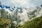 Fogged mountain valley in Peru