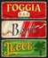 Foggia, Bari and Lecce italian cities stickers