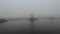 Foggy aerial video of dutch windmills at the Zaanse Schans