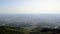 Foggy aerial view of Tirana, Albania.