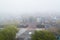 Foggy Amsterdam, view from above