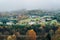 Foggy Appalachian autumn view from the Blue Ridge Parkway, near Roanoke, Virginia