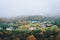 Foggy Appalachian autumn view from the Blue Ridge Parkway, near Roanoke, Virginia