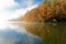 Foggy autumn morning on Missouri lake