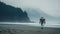Foggy Beach Robot: A Cinematic Journey Inspired By Nature And Art