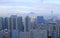 Foggy cityscape in hong kong, seasonal