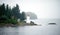 Foggy Conditions Inside Passage Lighthouse Canadian Ground