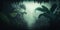 Foggy dark excotic tropical jungle digital illustration art