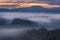 Foggy dawn over the Bohemian Switzerland