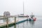 Foggy day at Edgartown Harbor in Martha\\\'s Vineyard, MA
