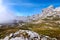 Foggy day at Picos de Europs national park at Fuente De