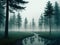Foggy forests Incorporate elements of the city or landscape made with generative ai