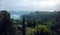 Foggy hillside in Tuscany Italy