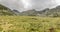 A foggy landscape, a view of the cliffs, the forest, Ergaki mountains