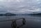 Foggy morning arrival in Hoonah Icy Strait, Alaska