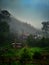 A Foggy morning, deep green patches and small hill houses