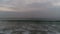 Foggy morning over the beach. Dramatic sea sunrise. Video.