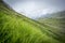 Foggy mountain landscape of the Allgau Alps