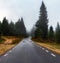 Foggy Mountain road Seconds before sunrise