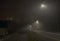 Foggy night on the streets of the Wabern suburb of the capital city of Bern