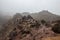 foggy rainy day at Tongariro volcano, New Zealand