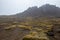 foggy rainy day at Tongariro volcano, New Zealand