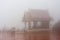 Foggy shrine in chiang rai