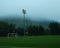Foggy soccer fields