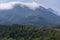 Foggy spanish mountains after forest