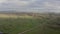 Foggy spring morning over Nebraska Sandhills, aerial view