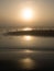 Foggy sunset on the North Jetty beach in Ocean Shores