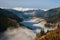 Foggy view of Pindos mountains range