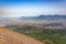 Foggy view of towns south of Mount Vesuvius