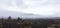 Foggy volcanic landscape near Volcano Tolbachik in the overcast weather. Kamchatka Peninsula, Russia