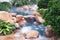 Foggy water pool feature