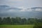 Fogs over the mountain after a summer rain Serbia