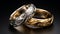 Foil Metal Rings: Fine Gold And Silver With Flowing Textures