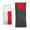 Foil of plastic sealed gusseted bag, vector template. Coffee or tea packaging flat bottom pouch, mockup
