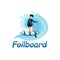 Foilboard logo design template. Hydrofoil board sign design