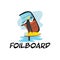 Foilboard logo design template. Hydrofoil board sign design