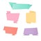 Fold pastel ribbon banner set