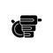 Foldable cup black glyph icon