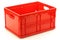 Foldable red plastic storage box