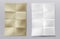 Folded blank white and kraft paper sheets