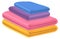 Folded cloth stack. Color textile pile icon