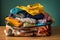 folded clothes in suitcase for organized travel