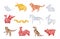 Folded origami pack of twelve traditional Chinese Zodiac Animals.