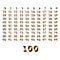 Folded paper set for cut design numbers from zero to hundred with whitebackground, vector illustration