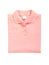 Folded polo shirt pink red new blank isolated on white background