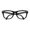 Folded realistic eyeglasses black frame.